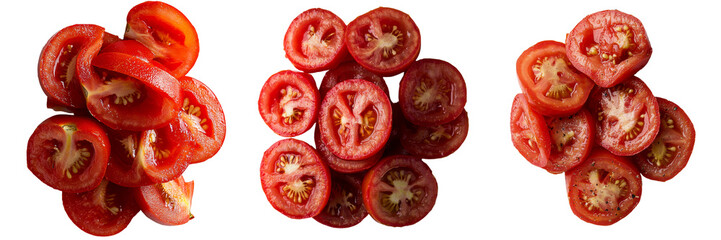 Leinwandbilder - A transparent background showcases isolated tomato slices created by Generative Ai