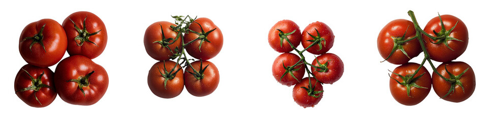 Poster - A transparent background isolates whole tomatoes in this image produced by Generative Ai