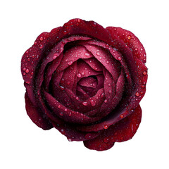 Aufkleber - On a transparent background, a red rose is shown in isolation, having been generated by AI