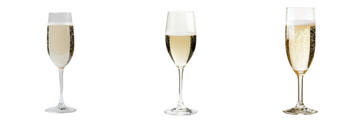 Poster - Stock was used to create an image of golden champagne glasses isolated on a transparent background