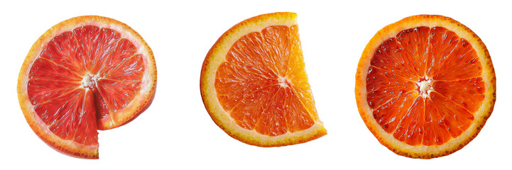 Poster - Isolated fresh orange slice on transparent background, produced by generative AI technology