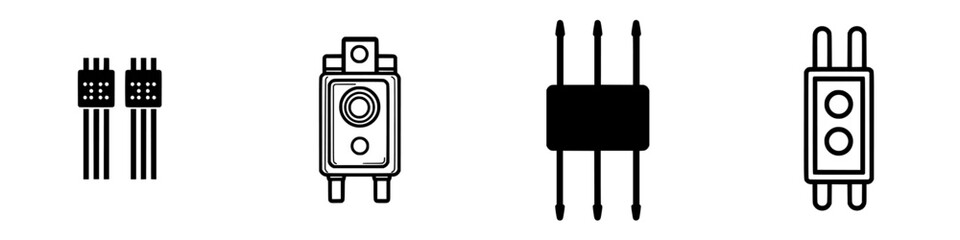 Poster - various types of electronic components displayed on a neutral background showcasing their distinct s