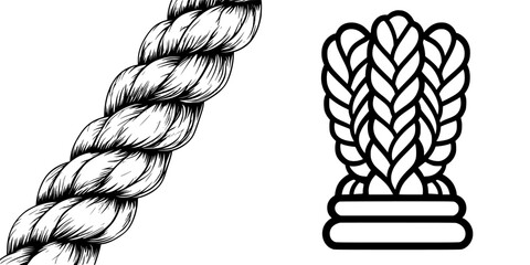 Poster - rope design showcasing detailed textures and patterns with a braided motif suitable for various crea
