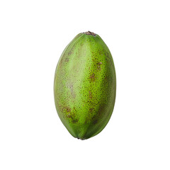 Leinwandbilder - Generative Ai has produced an image of a lone ripe green banana set against a transparent background