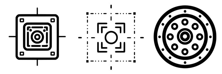 Poster - design elements showcasing various target icons for use in digital interfaces and applications