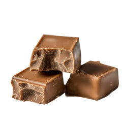 Poster - On a transparent background, isolated pieces of chocolate bar were generated using Ai technology