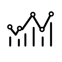 Poster - trending data visualization with fluctuating lines and bars depicting analytical insights