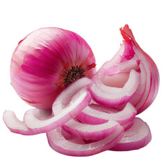 Poster - A fresh yellow onion is shown isolated on a transparent background