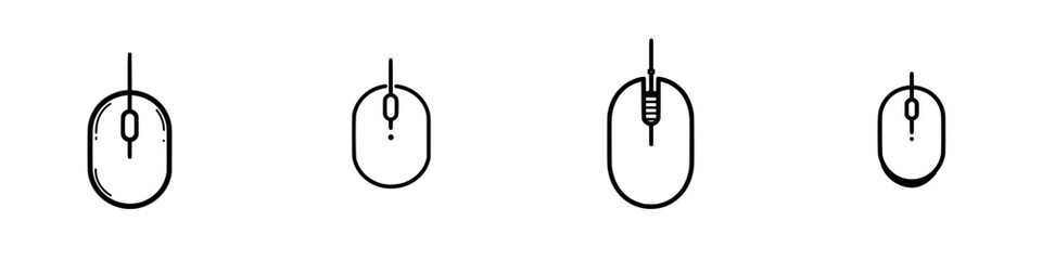 Poster - different styles of computer mouse designs showcasing functionality and aesthetics displayed in a si
