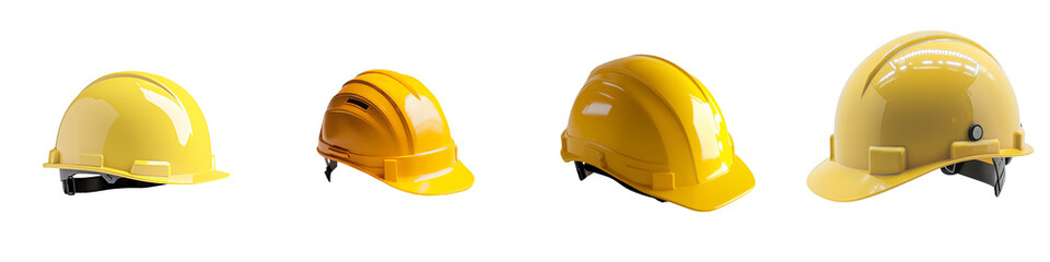 Poster - Generative Ai has produced an image of a yellow construction helmet used for safety, isolated and on a transparent background