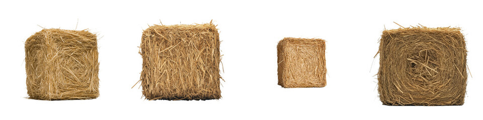 Poster - A dry hay bale, isolated on a transparent background, is a creation of Generative Ai