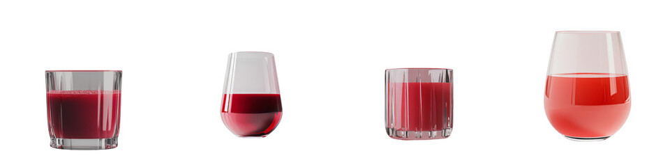 Aufkleber - A transparent background isolates a glass of red liquid, an image produced by Generative Ai