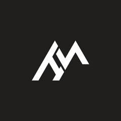 Fototapete - Letter HN monogram unique vector template.