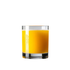 Poster - A fresh and juicy orange is positioned in a glass and isolated on a transparent background, created with Generative Ai