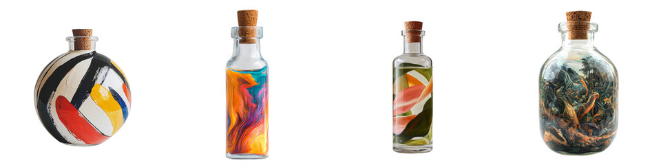 Poster - The image of an olive oil bottle on a transparent background was generated by Generative Ai