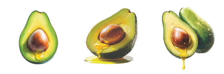 Aufkleber - Generative Ai has created an image of an avocado fruit that is isolated on a transparent background