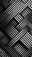 Poster - Abstract geometric animation in black and white continuously rotates in a seamless infinite looping pattern