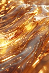 Poster - liquid gold waves in motion create a luxurious atmosphere under ambient lighting