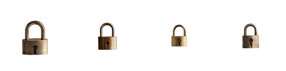Aufkleber - On a transparent background, a steel padlock is depicted in isolation, a creation of Generative Ai
