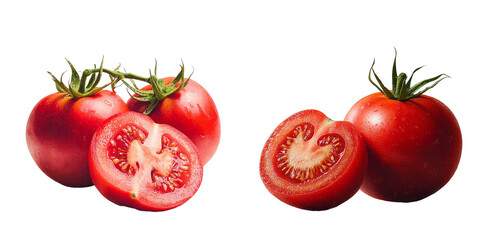 Poster - Generative Ai has created an image of a single red tomato isolated on a transparent background
