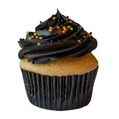 Poster - A Halloween cupcake is depicted in isolation on a transparent background, created using Generative Ai