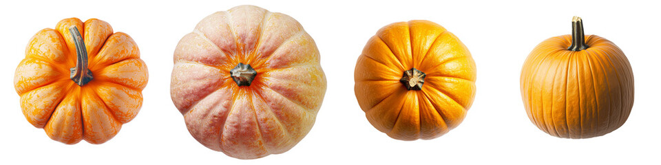 Poster - Generative Ai has produced an image of an orange pumpkin isolated on a transparent background