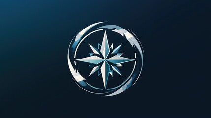 Poster - A clean and modern compass logo design with a circular frame and directional arrows.
