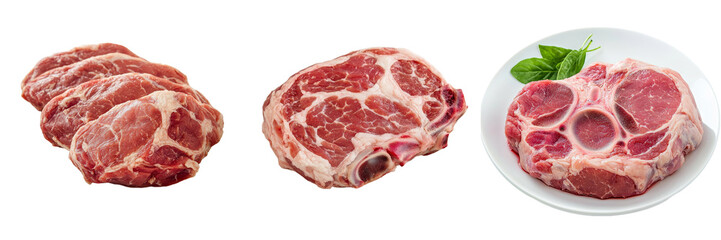 Poster - An image of fresh pork meat isolated on a transparent background was generated by Ai