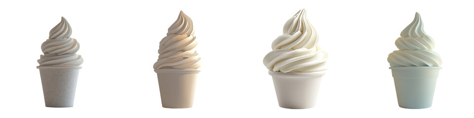 Aufkleber - Isolated on a transparent background is a bowl of fresh whipped cream, an image generated by Generative Ai