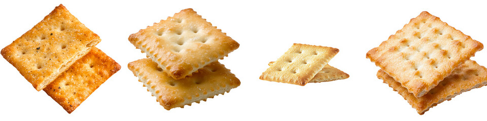 Poster - On a transparent background, a butter biscuit is shown in isolation, the result of Generative Ai