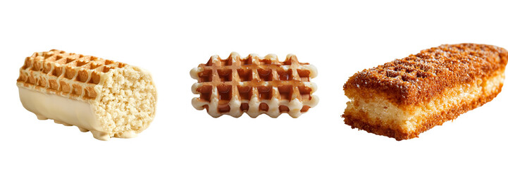 Poster - On a transparent background, a single wafer biscuit is shown, generated using the capabilities of Generative Ai