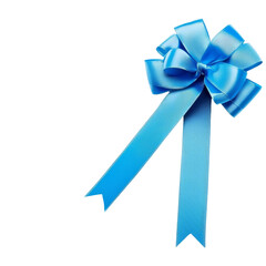 Aufkleber - On a transparent background, a blue gift bow is depicted in isolation, thanks to Generative Ai