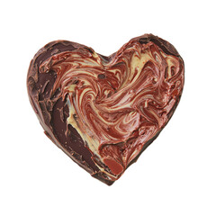 Poster - A melted chocolate heart, isolated and set against a transparent background, made using Generative Ai