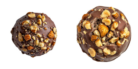 Poster - Generative Ai has isolated chocolate candies and nuts on a transparent background for display