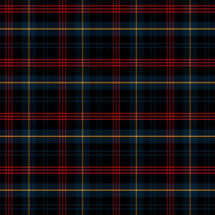 Wall Mural - retro plaid repeat pattern.gingham checkered tartan seamless pattern in black, blue, red and yellow.