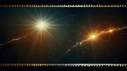 Poster - Cosmic collision: Two celestial bodies erupt in a brilliant display of energy.  Witness the spectacle of cosmic bodies colliding, their energies clashing amidst a stellar backdrop.