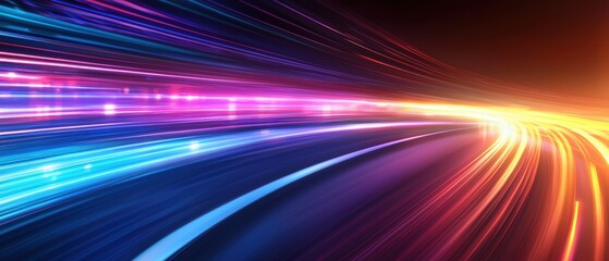 Aufkleber - Vibrant light trails create a sense of motion and energy in a dynamic, abstract composition.