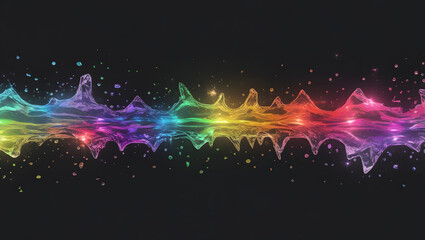 Poster - vibrant soundwave: an artistic representation of a soundwave pulsating with a spectrum of vibrant co