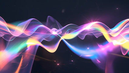 Poster - Abstract Sound Waves: Capturing the vibrant energy and dynamic movement of sound waves through abstract and colorful visual representation