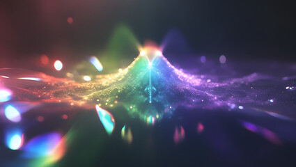 Poster - cosmic symphony: an abstract illustration featuring a vibrant spectrum of colors and shapes dancing 