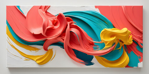 Poster - abstract paint swirls: a dynamic and colorful artwork of vibrant paint swirls, blending striking hue