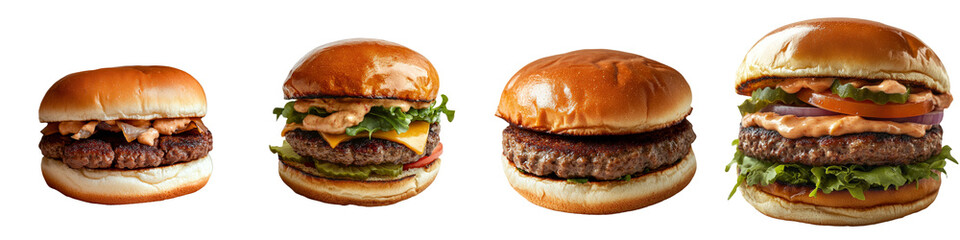 Poster - On a transparent background, a hamburger bun is depicted in isolation, thanks to Generative Ai