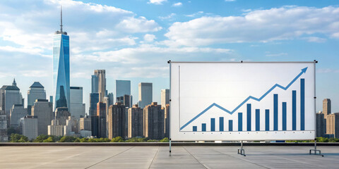 Poster - Business growth, skyline, real, estate, financial, chart, investment, cityscape, urban, success, development, economy