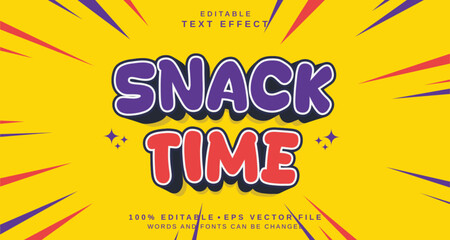 Poster - Editable text style effect - Snack Time text style theme.