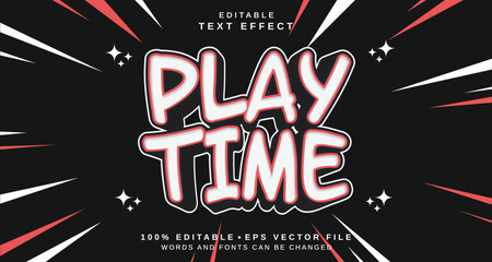 Poster - Editable text style effect - Play Time text style theme.