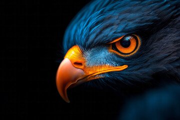 Poster - Intense socialist realism photography of a solitary eagle, confident and powerful, symbolizing