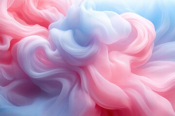 Poster - Vibrant Swirl of Cotton Candy Pink and Sky Blue Fabric Creates a Colorful Abstract Design Perfect for Art or Decoration Inspiration