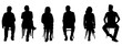 © Curto - silhouette of a front view of a group of woman and woman sitting and looking away