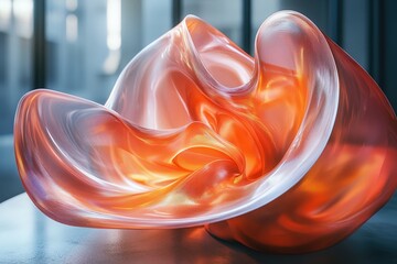 Poster - Dynamic Abstract Shapes Transform and Flow in a Vibrant Wave of Color and Light, Creating a Visually Captivating Experience Filled With Movement and Energy