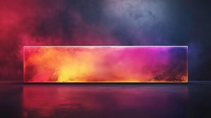 Aufkleber - Abstract Glowing Rectangular Metal Banner with Colorful Effects
